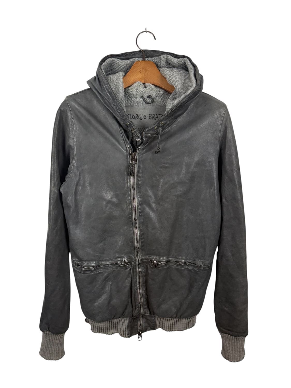 GIORGIO BRATO 조르지오 브라토 후드 가죽 자켓 50사이즈 상품이미지1