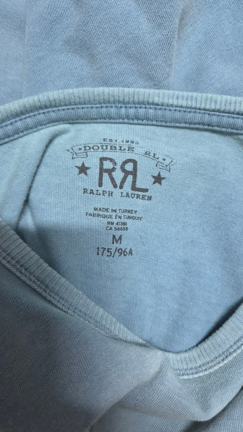 [M] 더블알엘 반팔 티셔츠 RRL 이글 로고 디스트레스드 워시드 인디고 상품이미지4