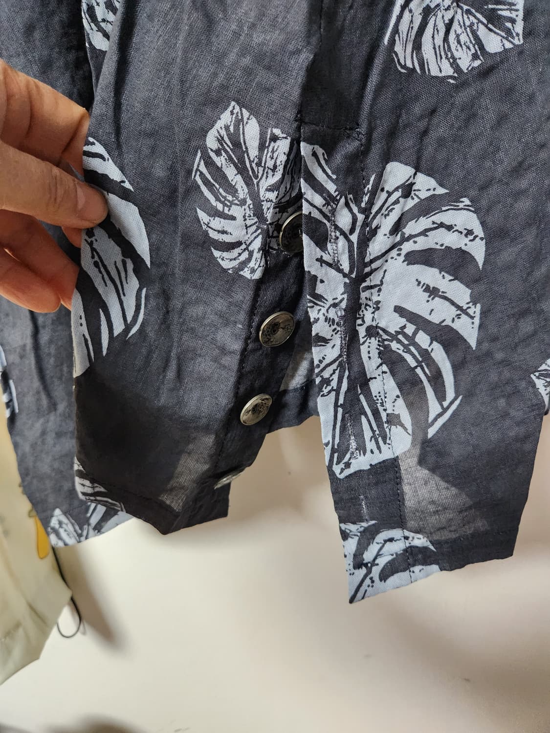 몬스테라 패턴 셔츠 원피스 롱가디건 L 상품이미지4