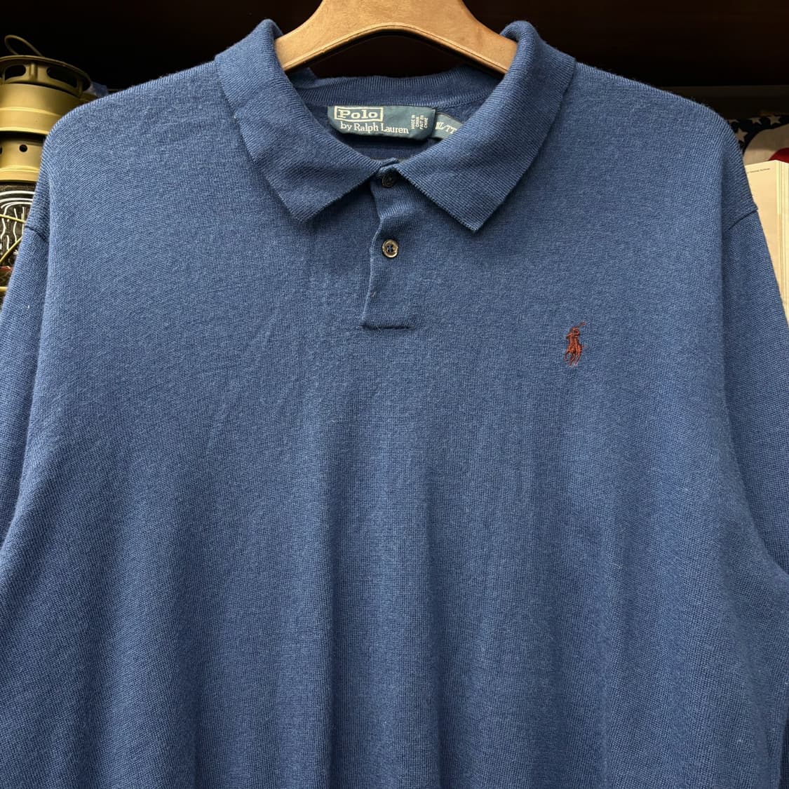 90s 폴로랄프로렌 갤럭시블루 소프트 메리노울 카라니트 N181 상품이미지3