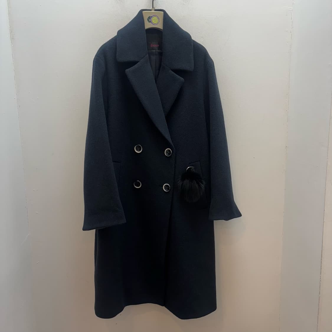 SOUP 블랙 더블코트 상품이미지1