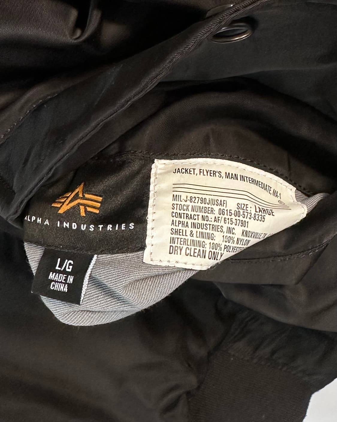 알파인더스트리 블랙 ma-1 자켓 (va.101) 상품이미지6