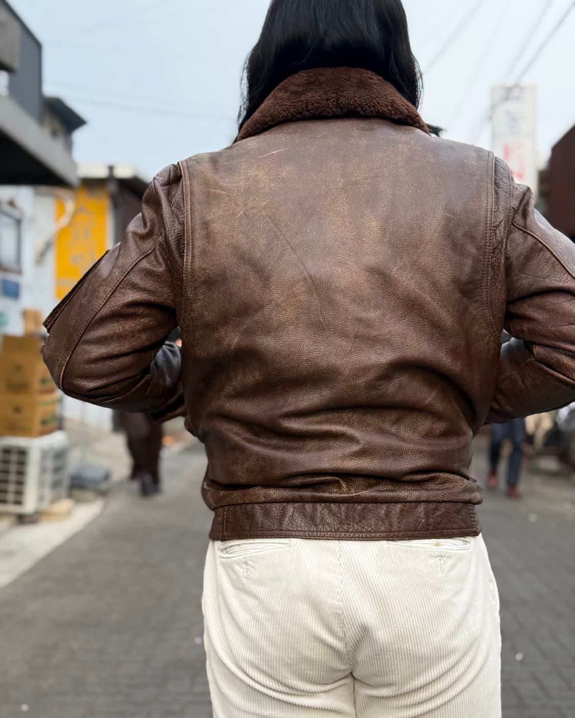 80‘s 로얄 레더 코트 by 코토누키 G-1 플라이트 자켓 L 상품이미지9