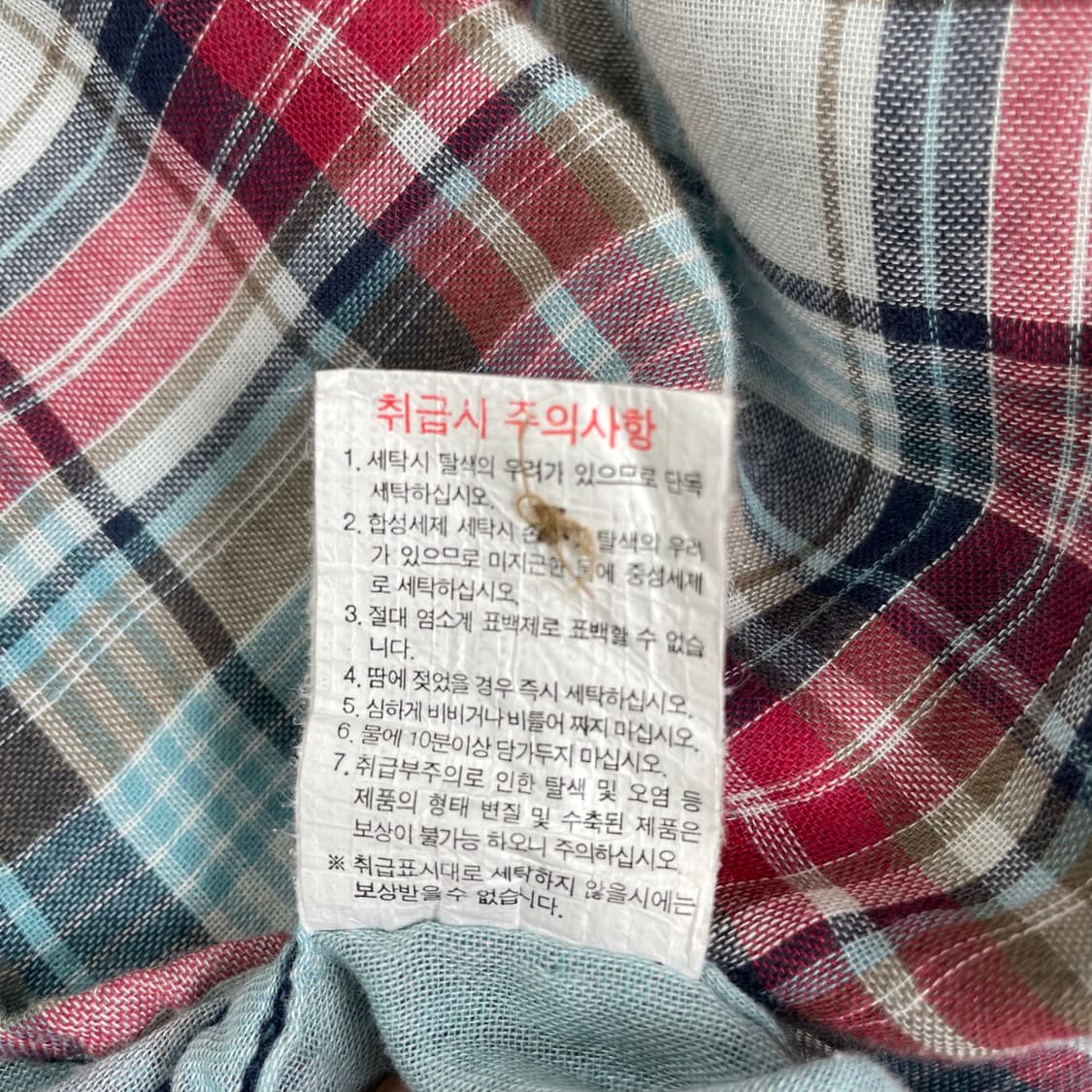  WHOLE HAUSS 투포켓 스머프 자수 멀티 체크 긴팔 셔츠 M 상품이미지8