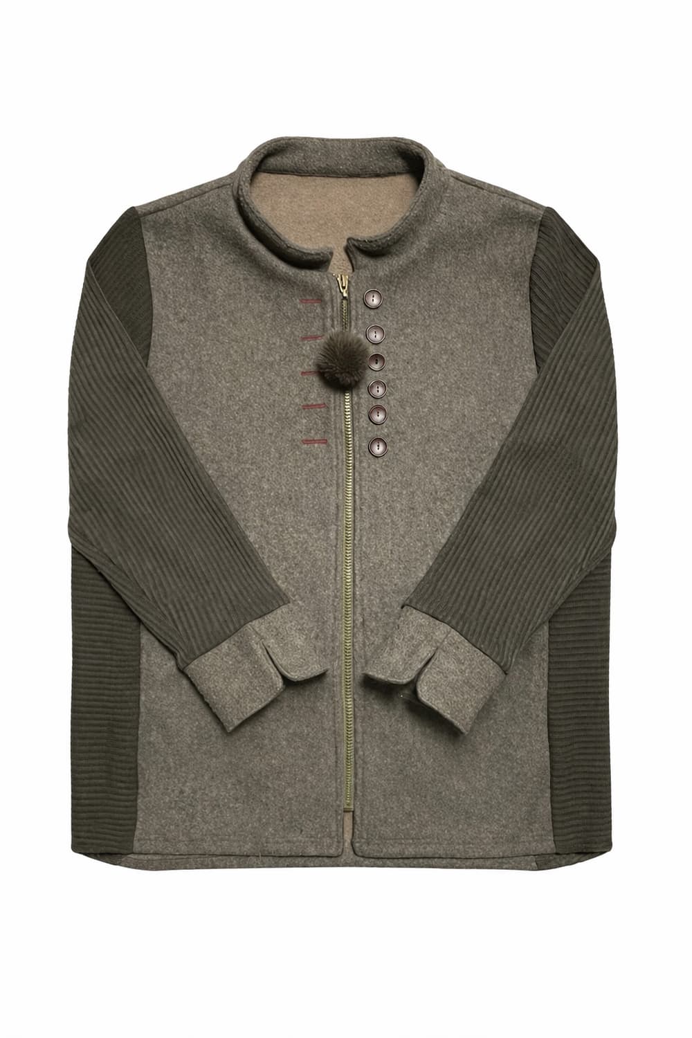 JPN 00s 일본 빈티지 Y2K 모리걸 울 믹스 집업 니트 가디건 상품이미지2