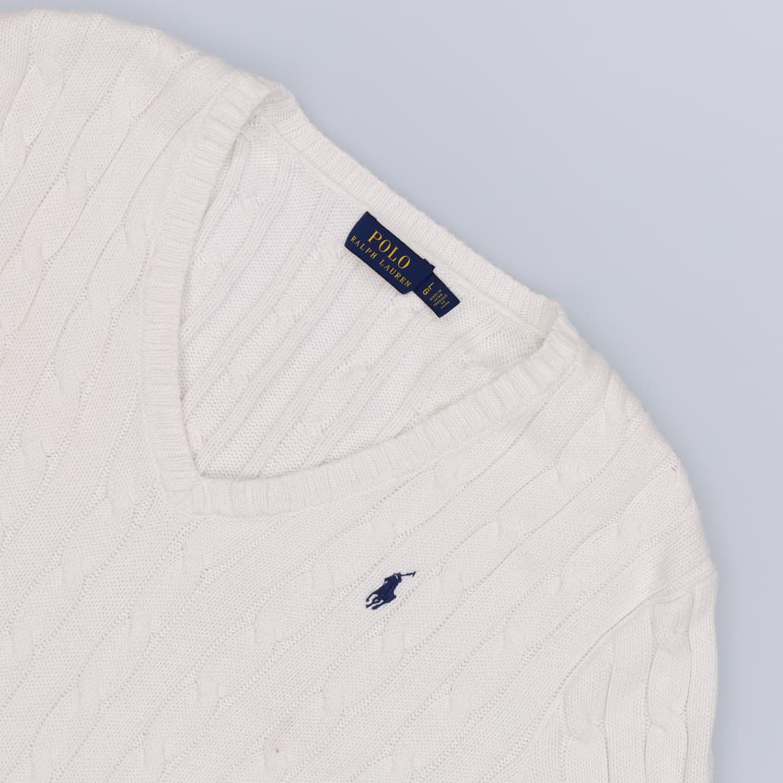 [L] 신형 폴로 랄프로렌 브이넥 케이블 꽈배기 니트 N6857 상품이미지3