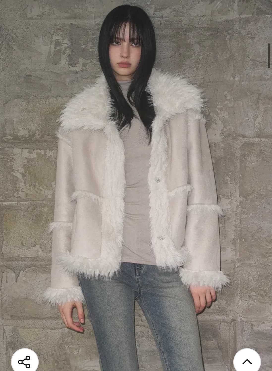 [실사O/새상품] 레더리 무스탕 리버시블 시어링 퍼 자켓 [CREAM] 상품이미지3