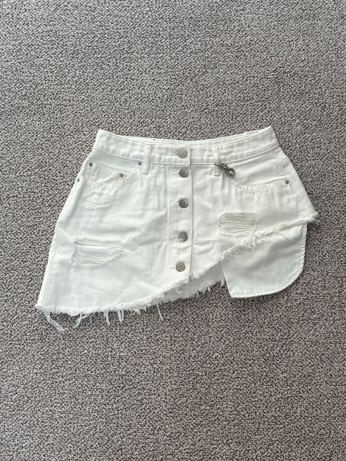 아우어솔티 흰색 레이어드 치마 상품이미지1