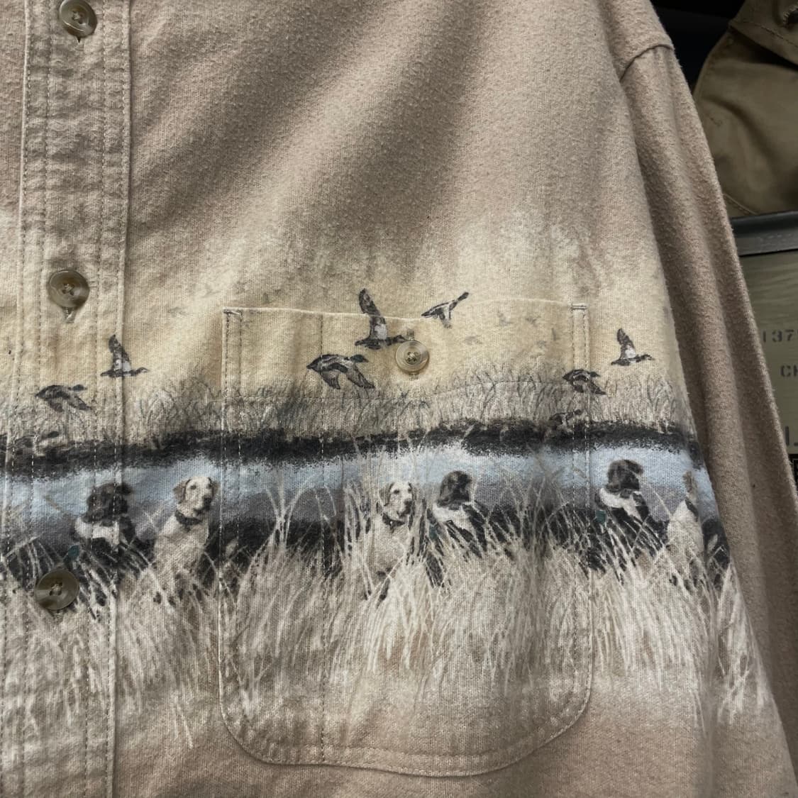 90s 카벨라스 디어 스킨 소프트 헌팅 포켓 셔츠 상품이미지4