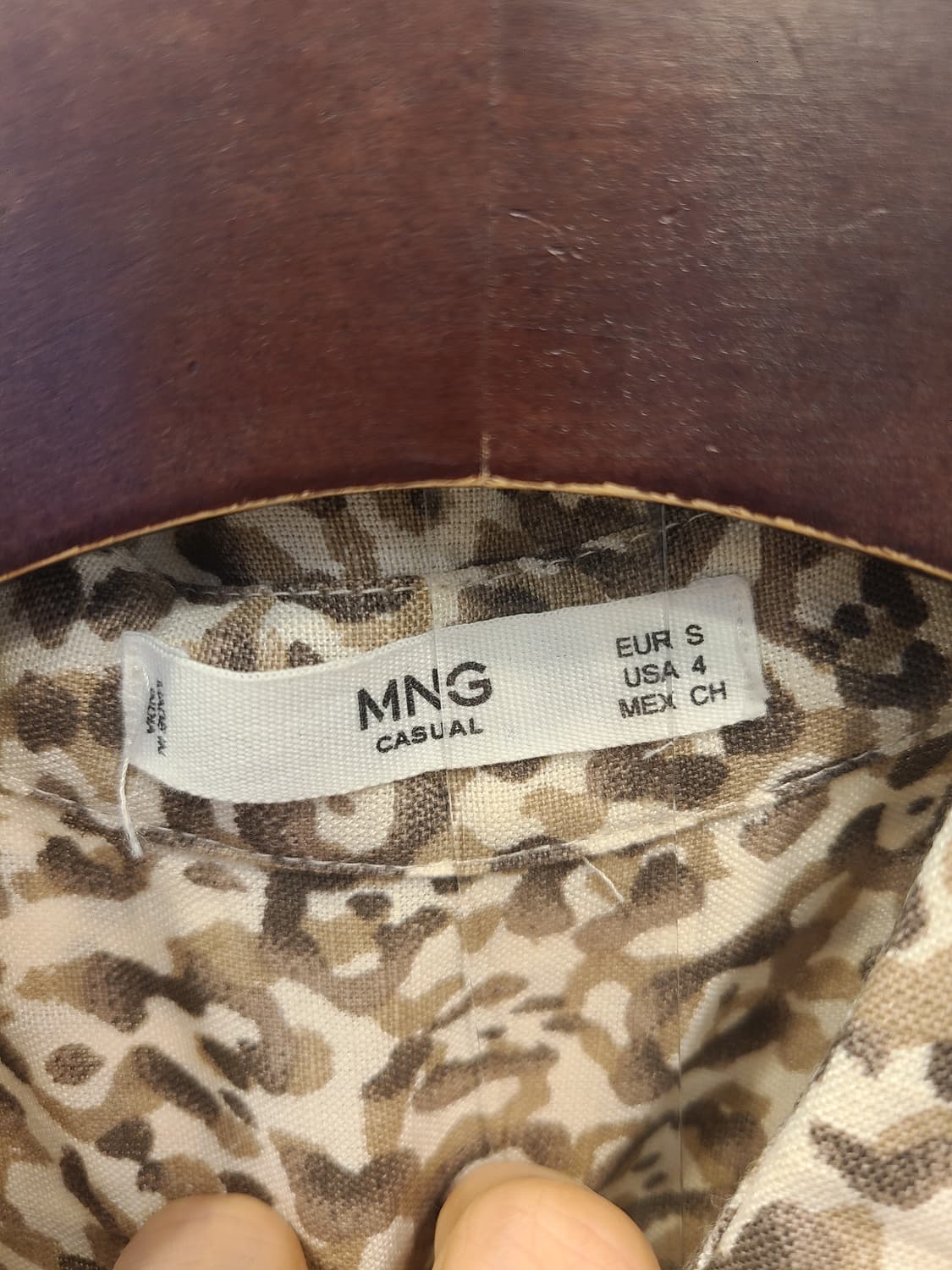 MNG 망고 호피 린넨 셔츠 롱 원피스 상품이미지3