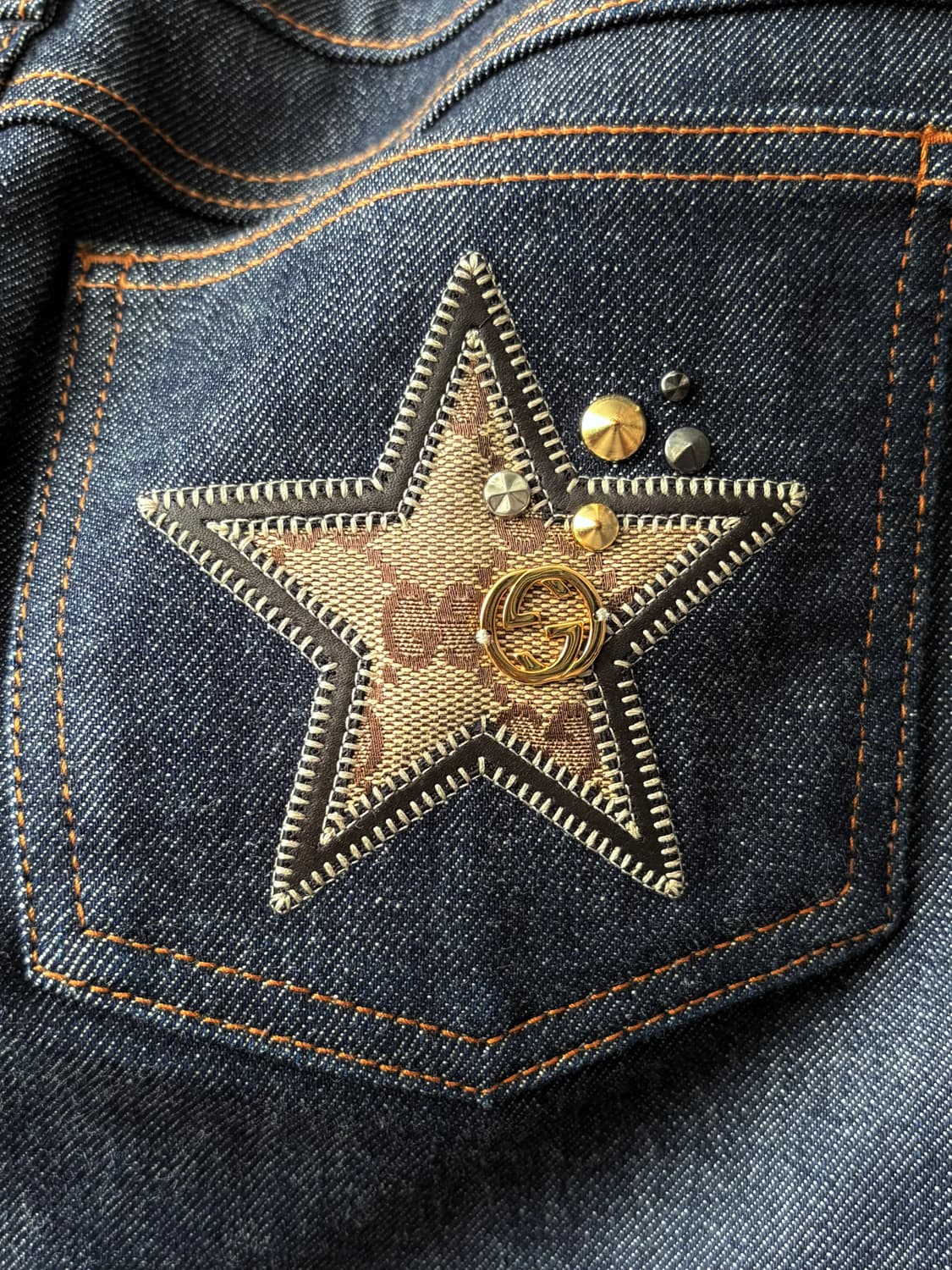 구찌 스타 패치 스트레치 데님 미니 스커트 상품이미지3