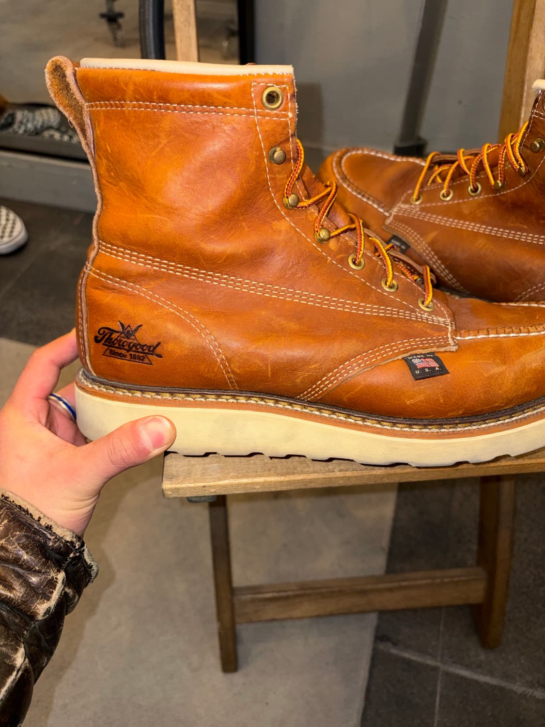 Thorogood USA moc toe leather boots 10D 상품이미지10