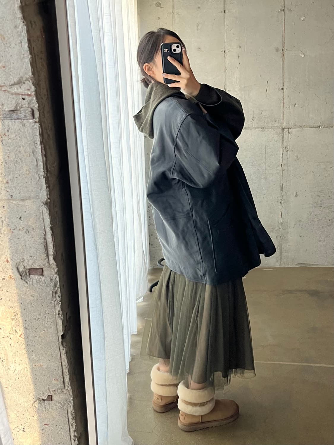 90s lambskin 양가죽 미디 자켓 상품이미지4