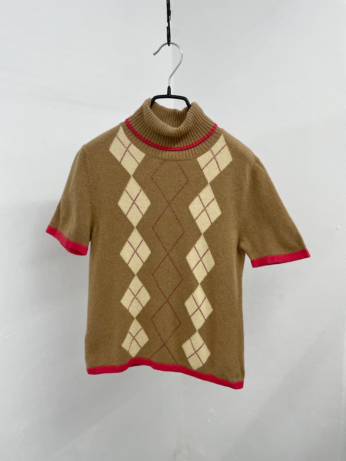 앙고라 프레피 아가일 하프 니트 상품이미지4