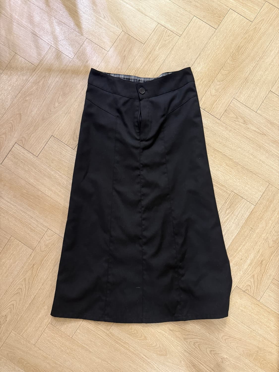 Wsc archive Folded check maxi skirt 001 상품이미지3