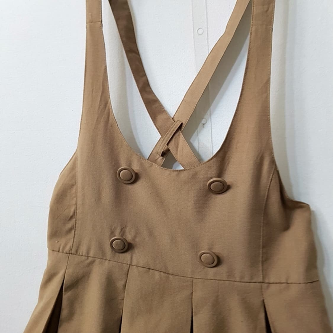 OLIVE des OLIVE 오버롤 스커트 브라운 상품이미지2