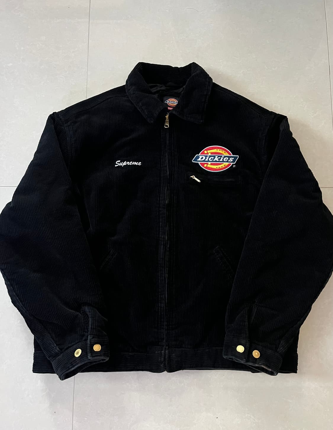 슈프림 X디키즈 블랙 코듀로이 워크자켓 상품이미지1