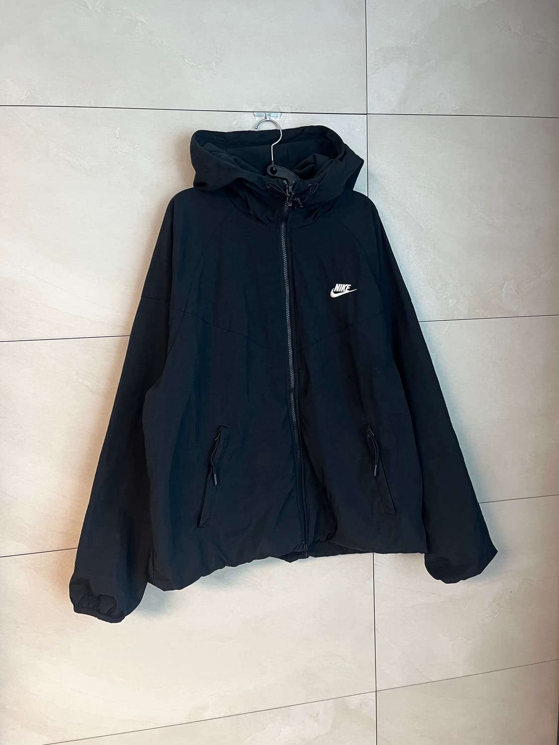 [2XL/110] 나이키 윈드러너 우븐 기모 바람막이 자켓 블랙 상품이미지2