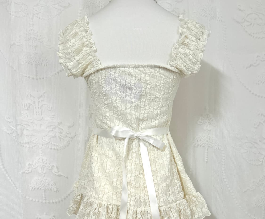 Handmade white coqatte top 히메갸루 페어리 상품이미지2