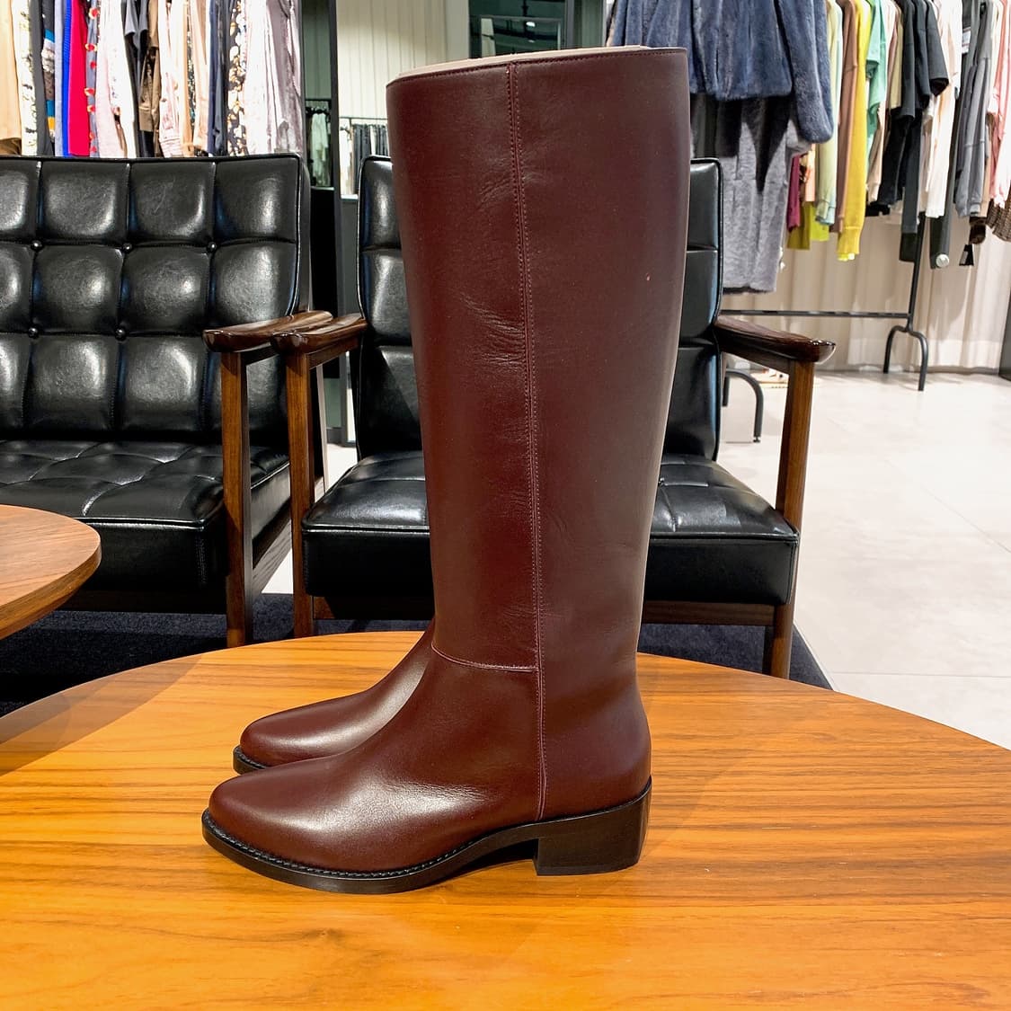 레그레스 여성 카프스킨 와인 컬러 롱부츠 80% 상품이미지3