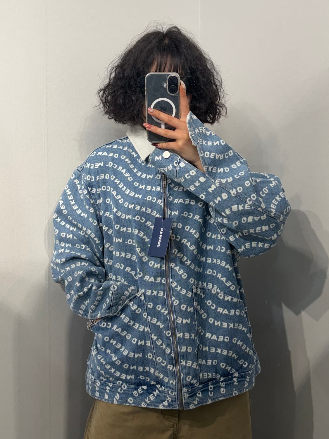 L 새상품 위캔더스 웨이브 데님 자켓 블루 상품이미지1