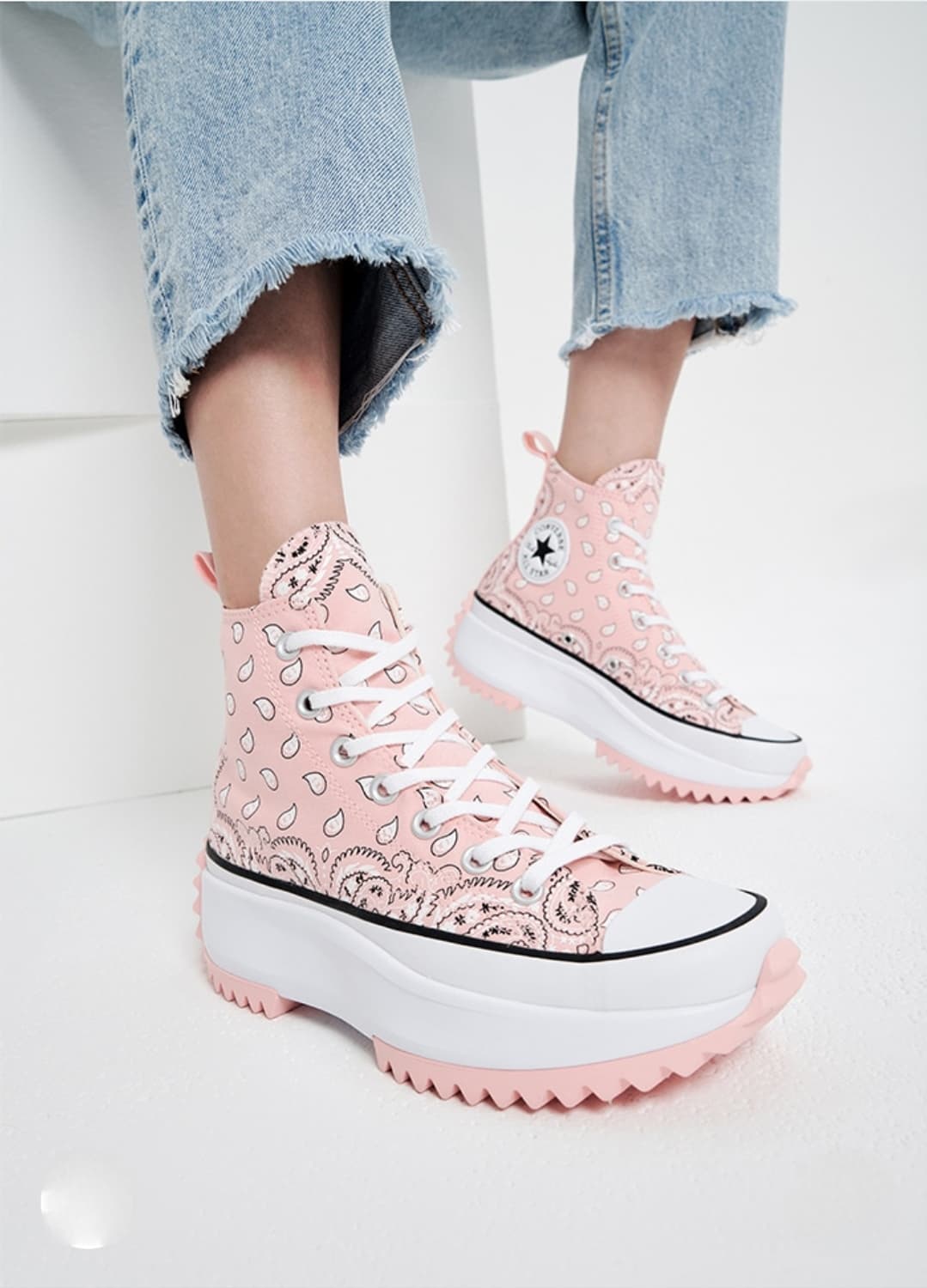 컨버스 220 하이크 페이즐리 스톰핑크 하이탑스니커즈 HD19 상품이미지8