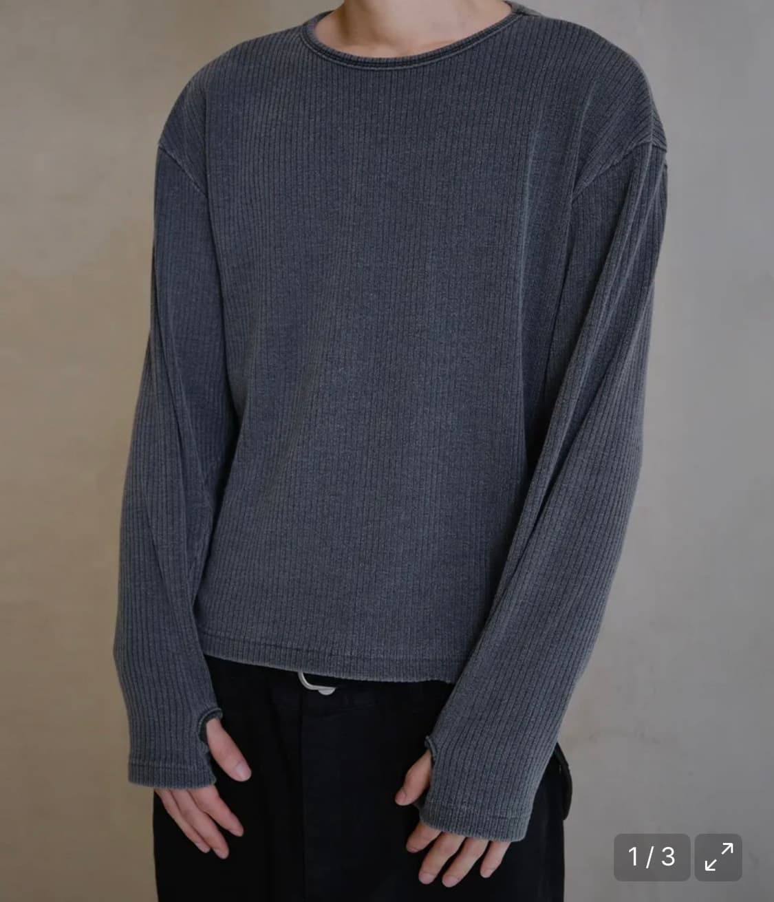 [0] 다이브인 패플서 립 롱슬리브 다크 그레이 상품이미지1