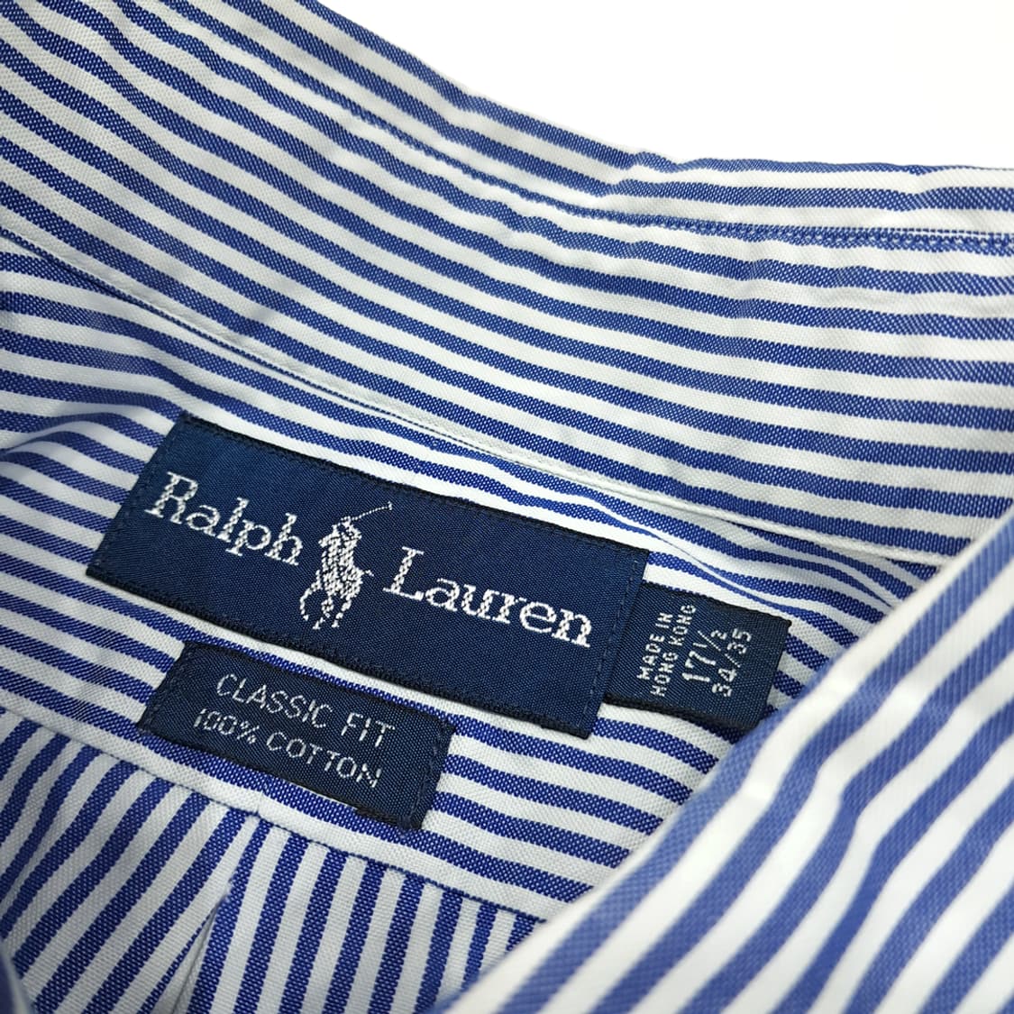 CL660 2XL 폴로 90s 홍콩판 블루 스트라이프 셔츠 남방 상품이미지3