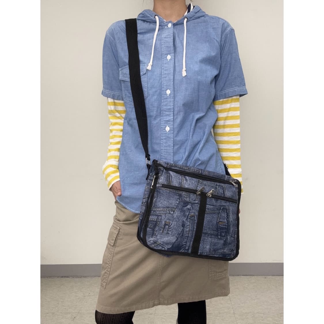 빈티지 데님 후드 셔츠 상품이미지4