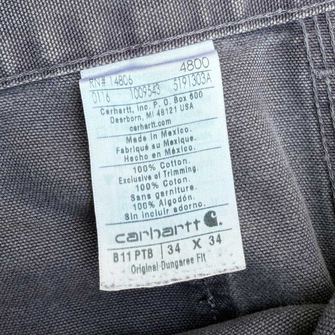 OG 빈티지 칼하트 B11 PTB 싱글니 카펜터 팬츠 상품이미지9