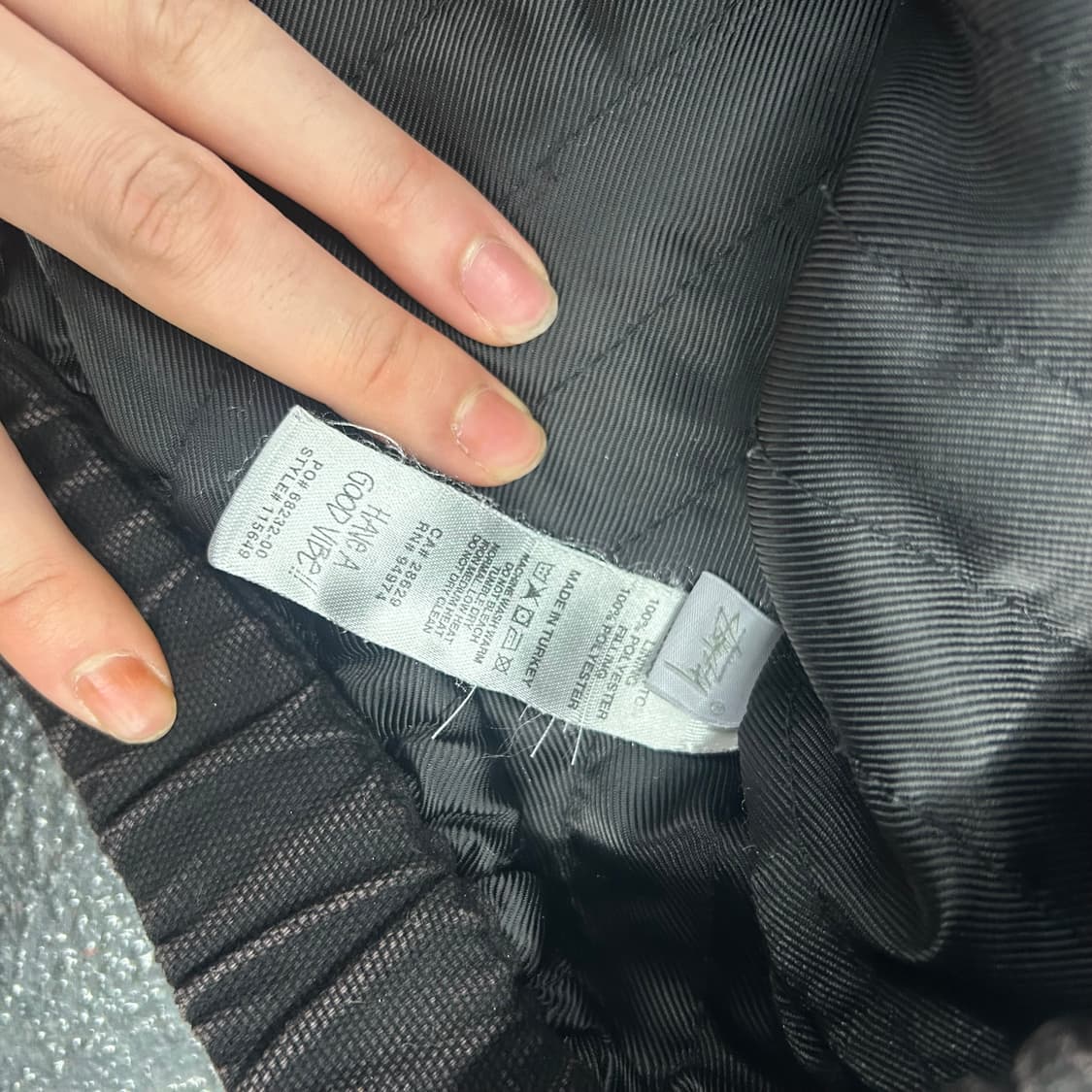 스투시 캔버스 인슐 레이티드 워크 자켓 블랙 xl 상품이미지5