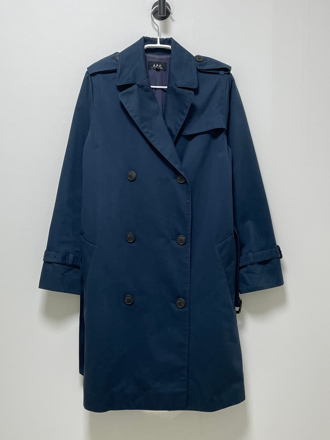 A.P.C. 아페쎄 클래식 더블 트렌치 코트 네이비 34 상품이미지2