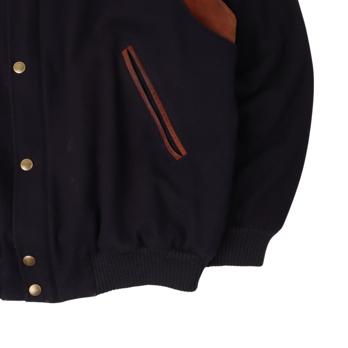 라코스테 레더 울 바시티 자켓 상품이미지4