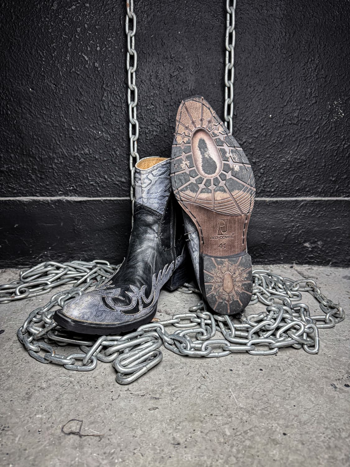 RED COVER – Western Tribal Leather Boots 상품이미지10