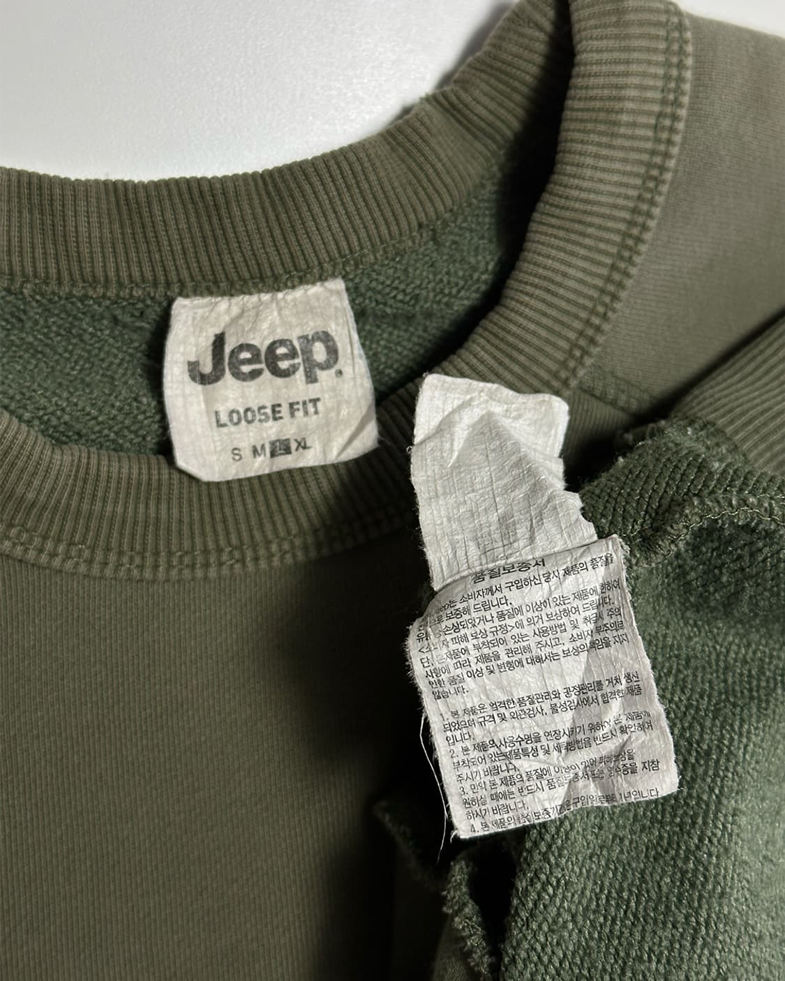 JEEP 로고 맨투맨 카키 상품이미지3