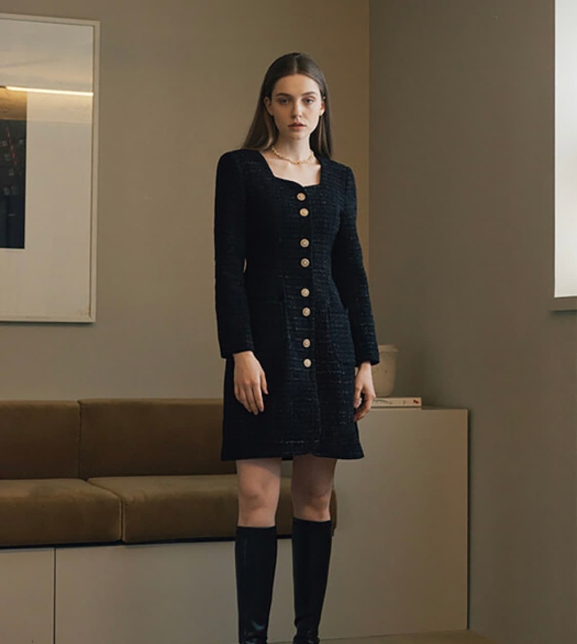 플로움 Heartweed Dress 하트 트위드 원피스 S 상품이미지4