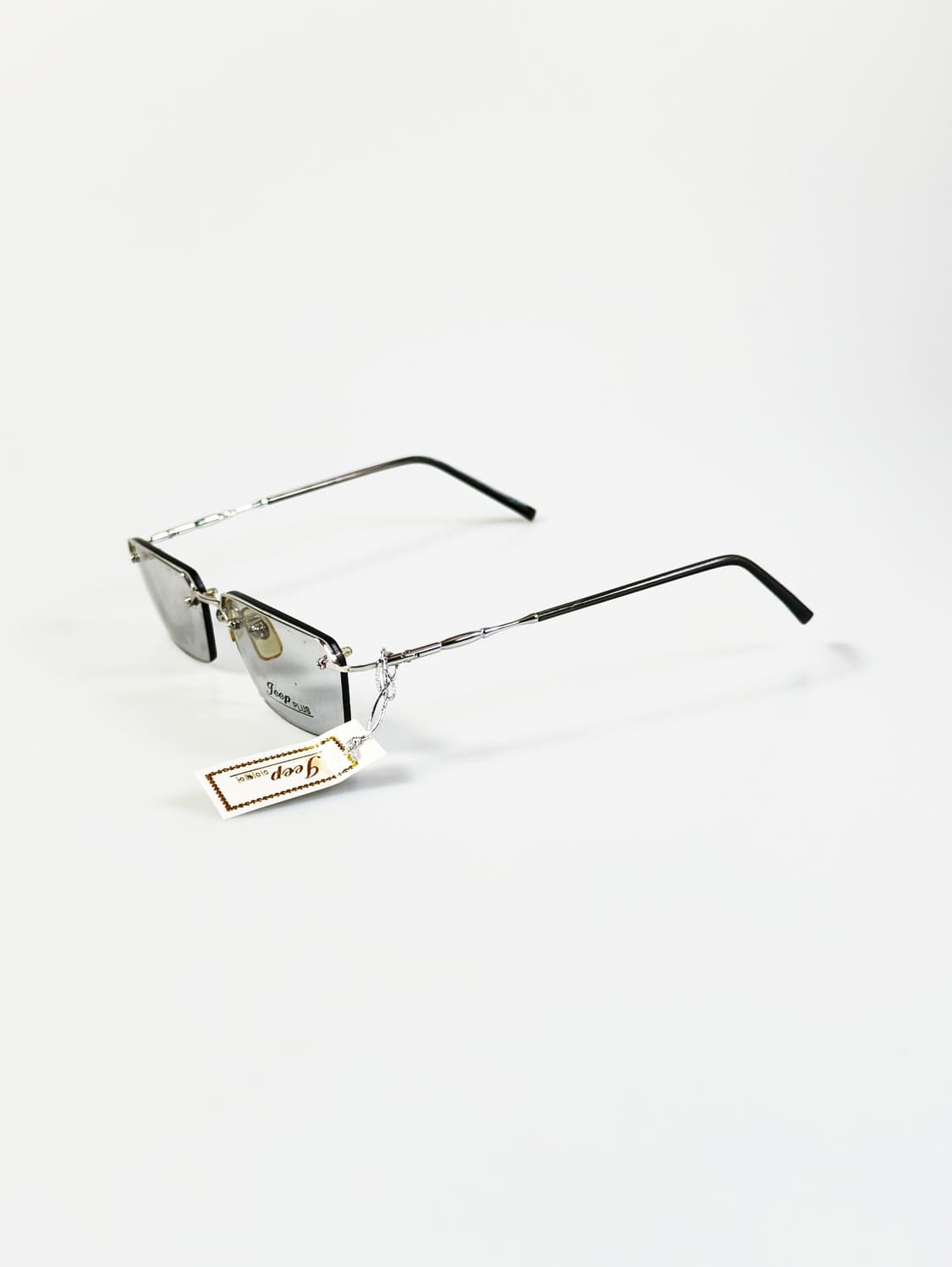 JEEP PLUS 실버 메탈 반무테 스퀘어 빈티지 안경 상품이미지3