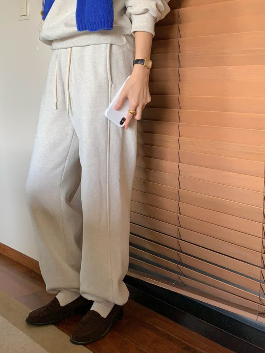 아잉areing 기모조거팬츠 오트밀 상품이미지1