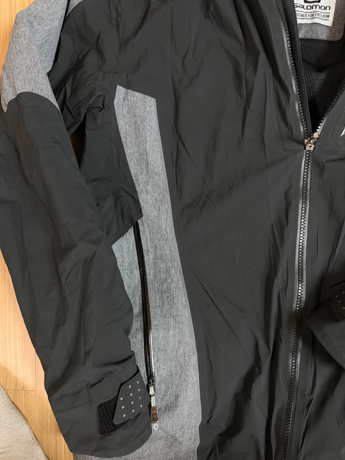 살로몬 고어텍스 후드 자켓 원드스토퍼 그레이 블랙 M 상품이미지5