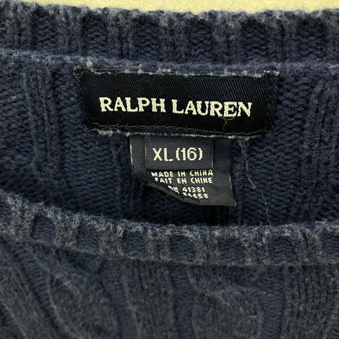 폴로 랄프로렌 네이비 케이블 니트 스웨터 XL 상품이미지3