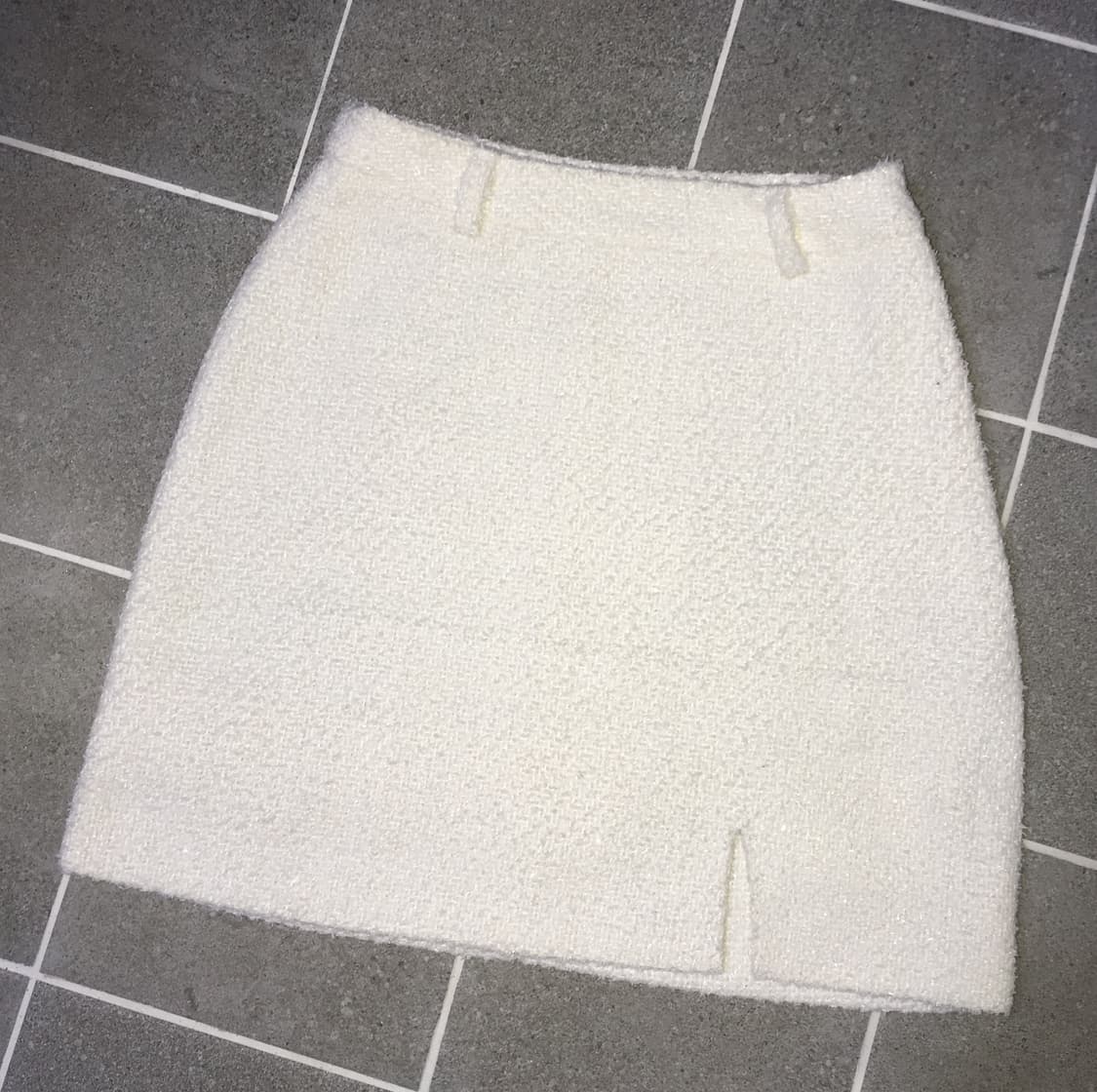 클라따 트위드 스커트 화이트 상품이미지1