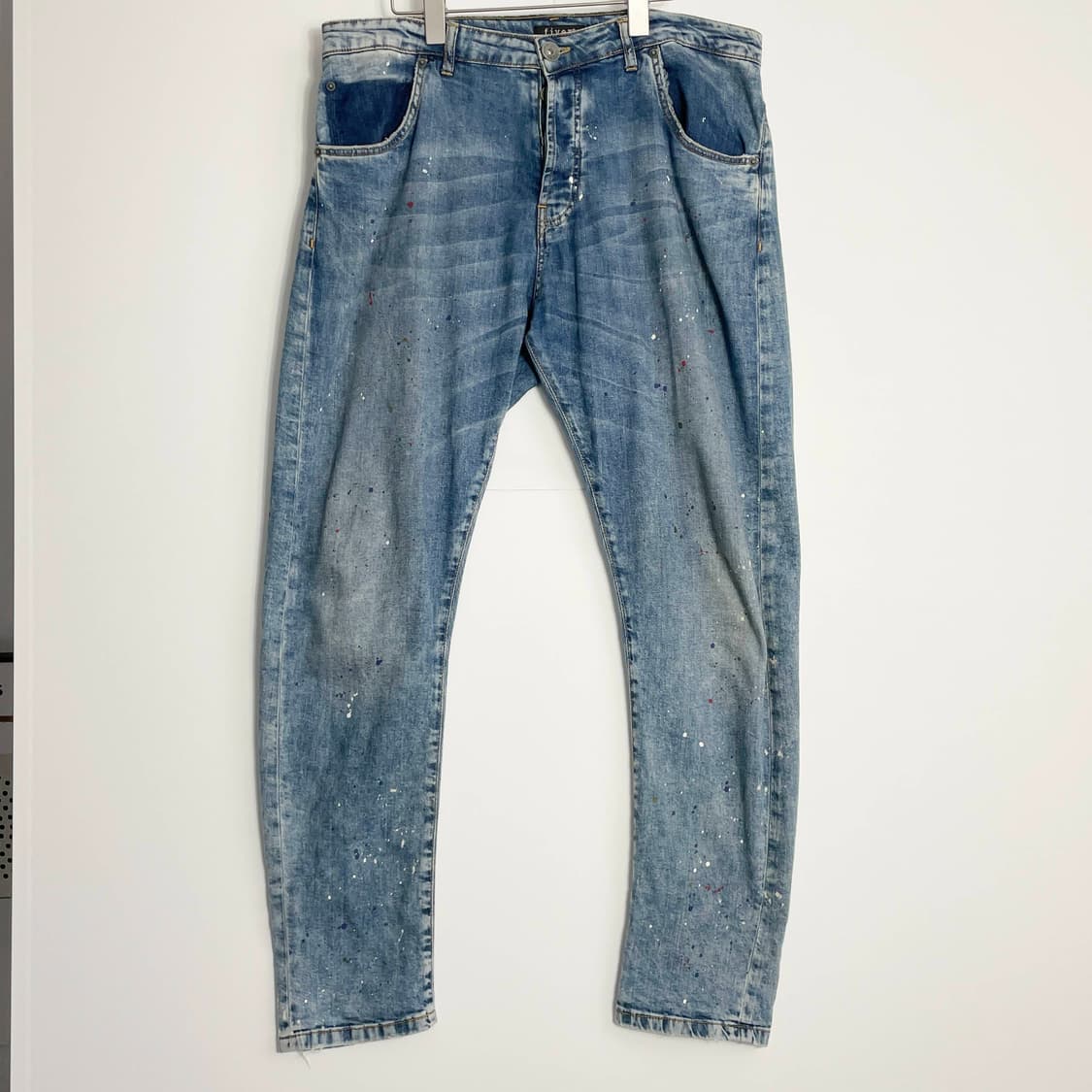 C1 FIVER 시리즈 페인팅 데님팬츠 36사이즈 상품이미지1