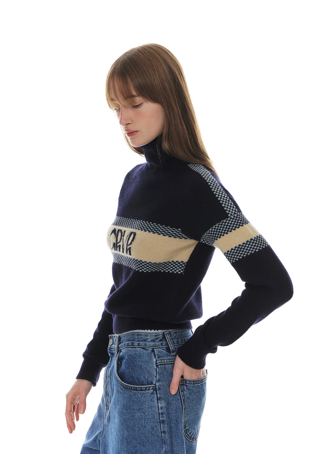 그로브 터틀넥 니트 네이비 상품이미지3