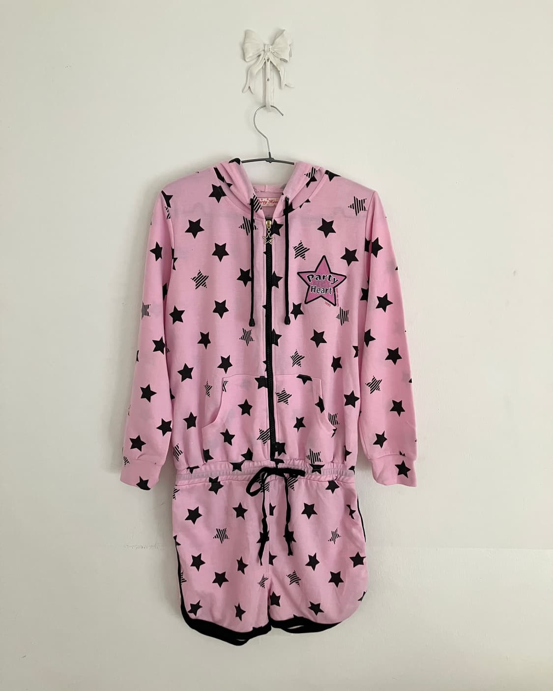 핑크 스타 점프슈트 후드집업 상품이미지3