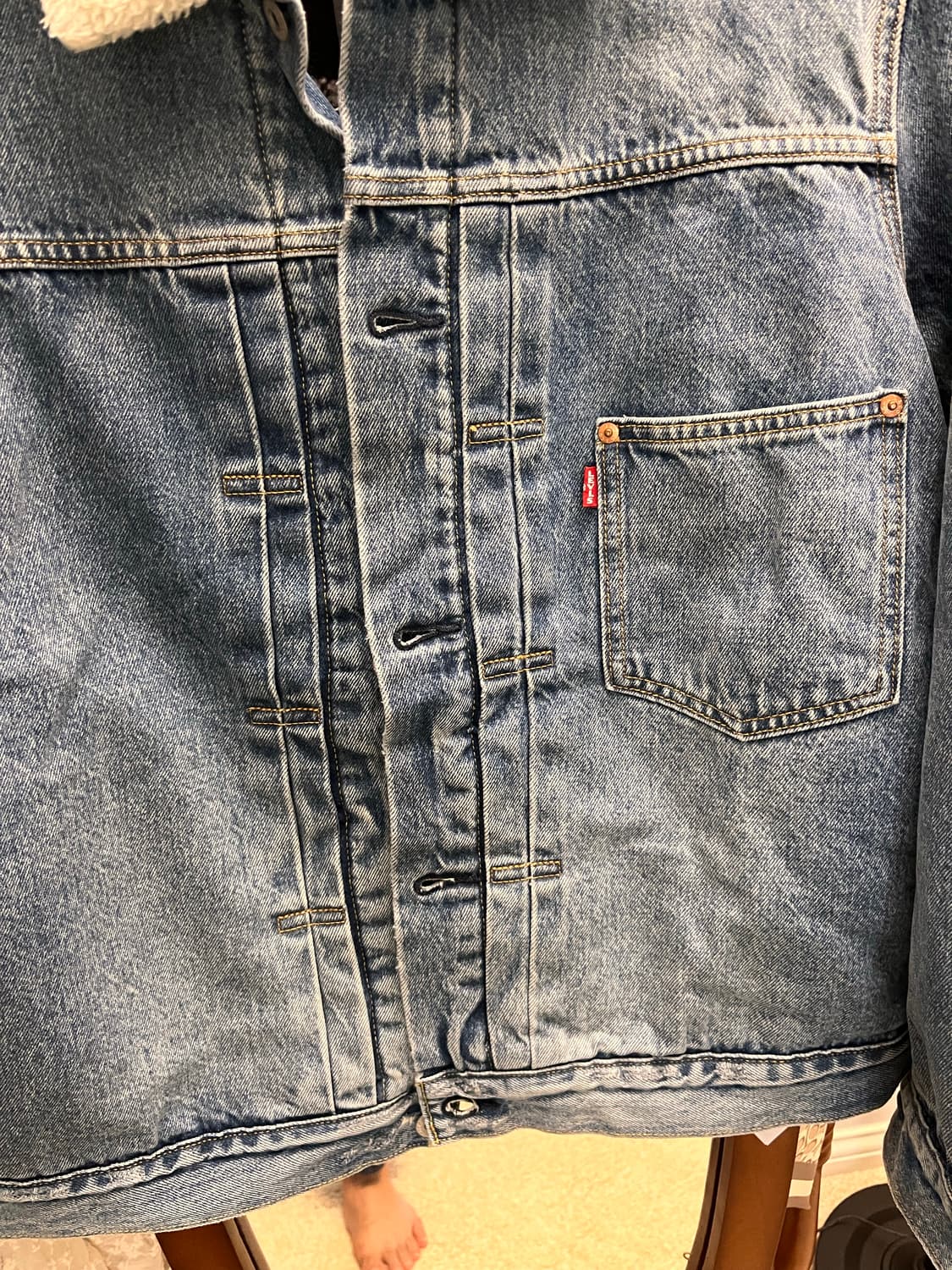 [미국새상품] 리바이스 타입1 쉐르파 트러커 데님 자켓 L(유니크 안감) 상품이미지2