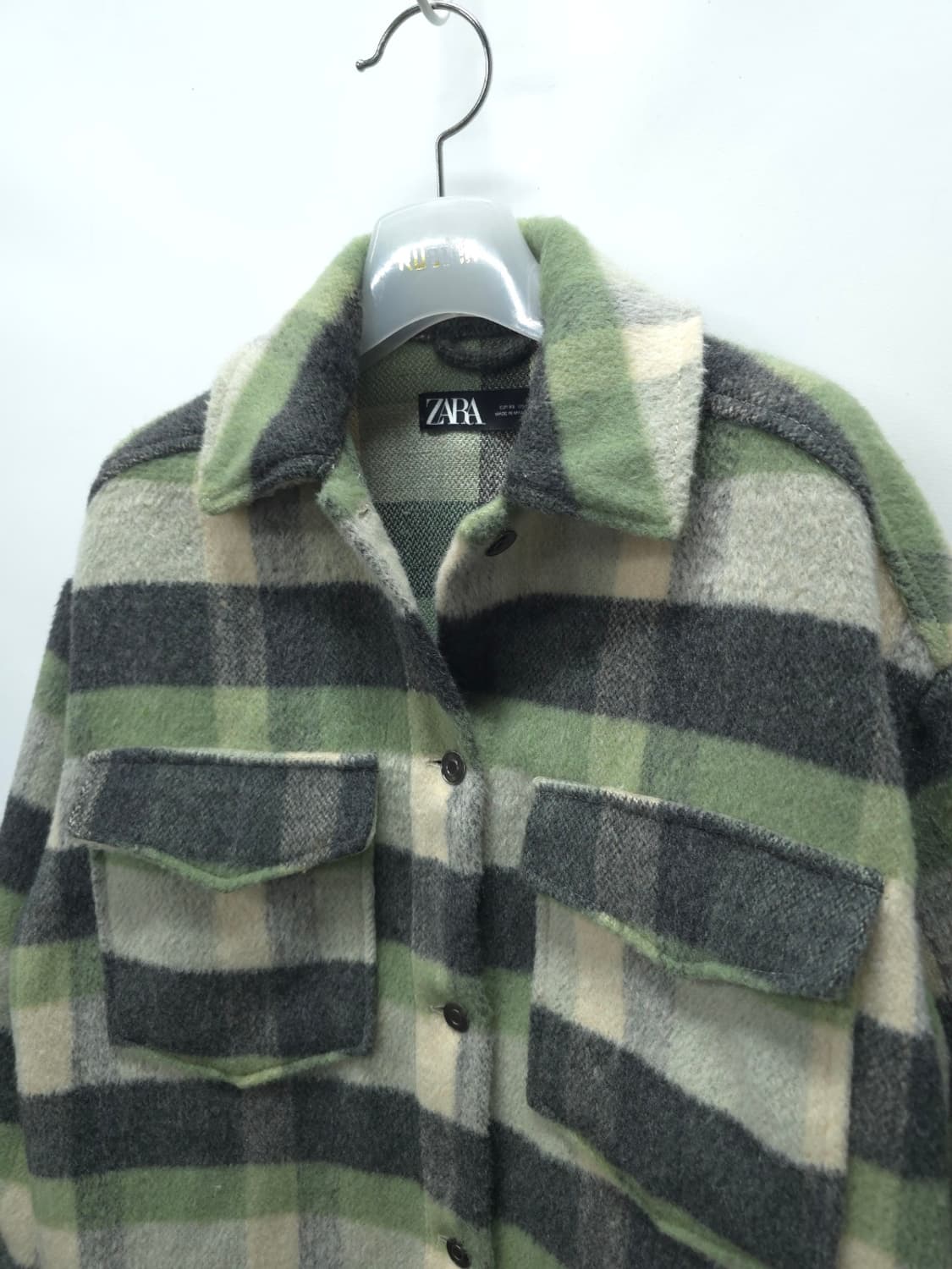 자라 여성 오버사이즈 체크 셔츠 자켓 상품이미지7