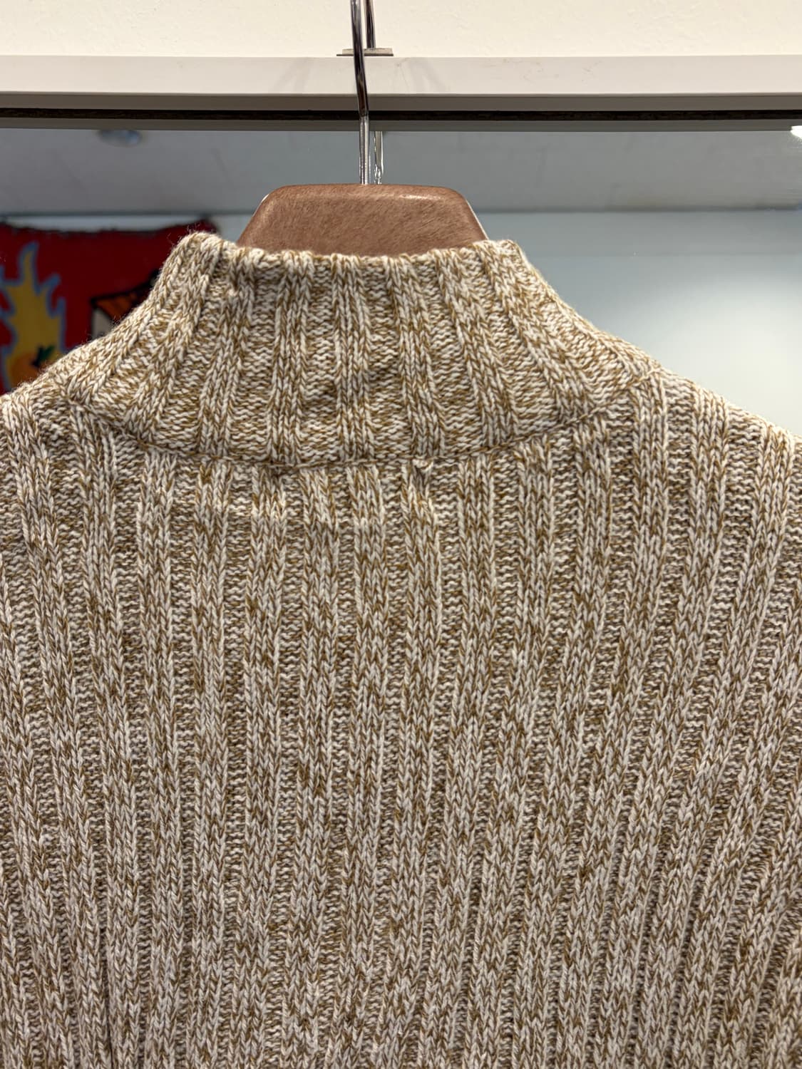 Vtg 빈티지 리브드 니트 집업 상품이미지5