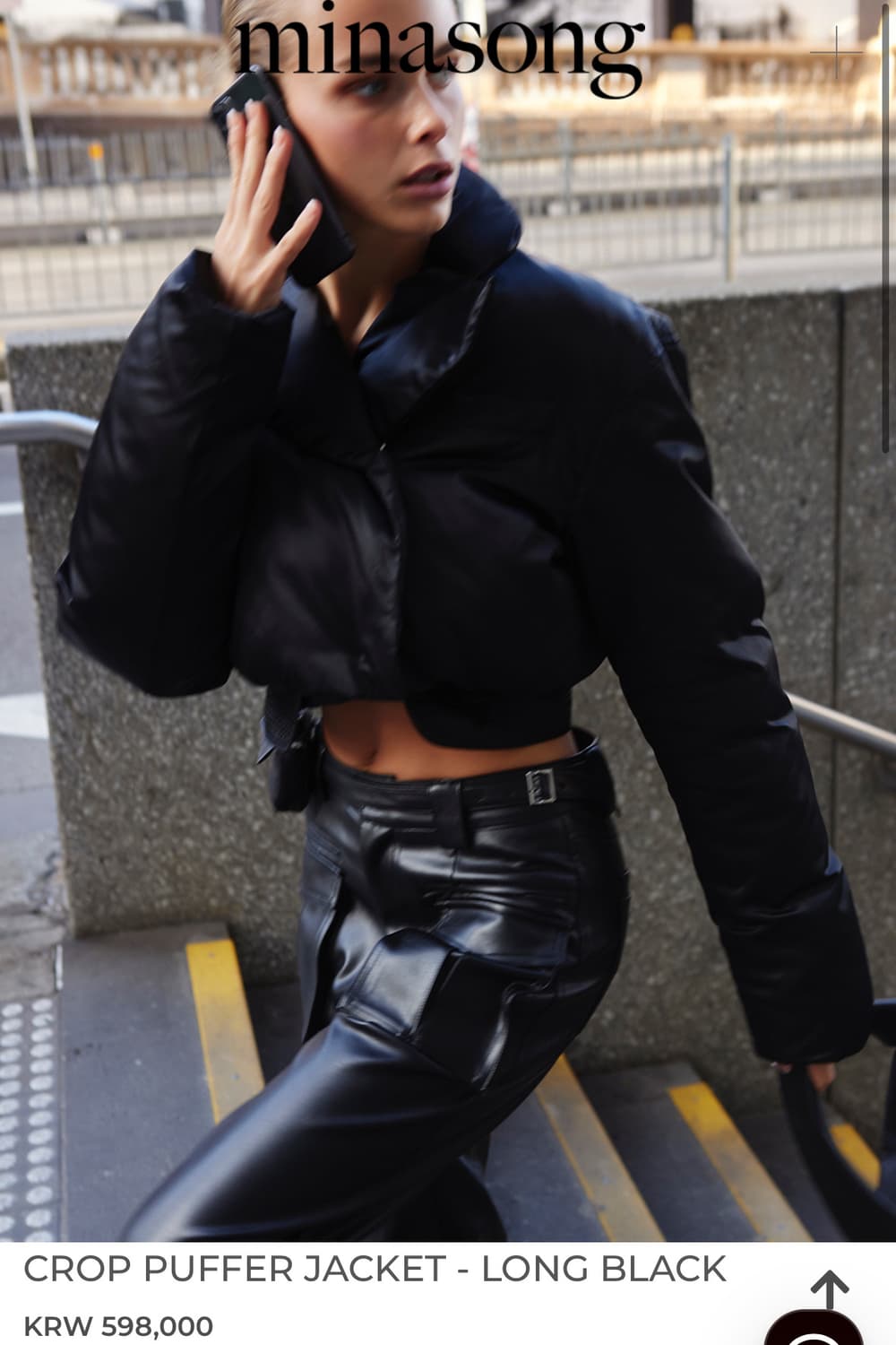 minasong / 민아송 크롭 푸퍼 자켓 상품이미지1