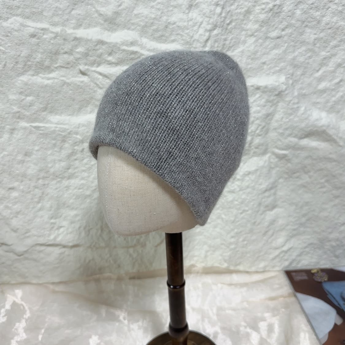 빈티지 연한 그레이 비니모자 토끼털 모자 상품이미지2