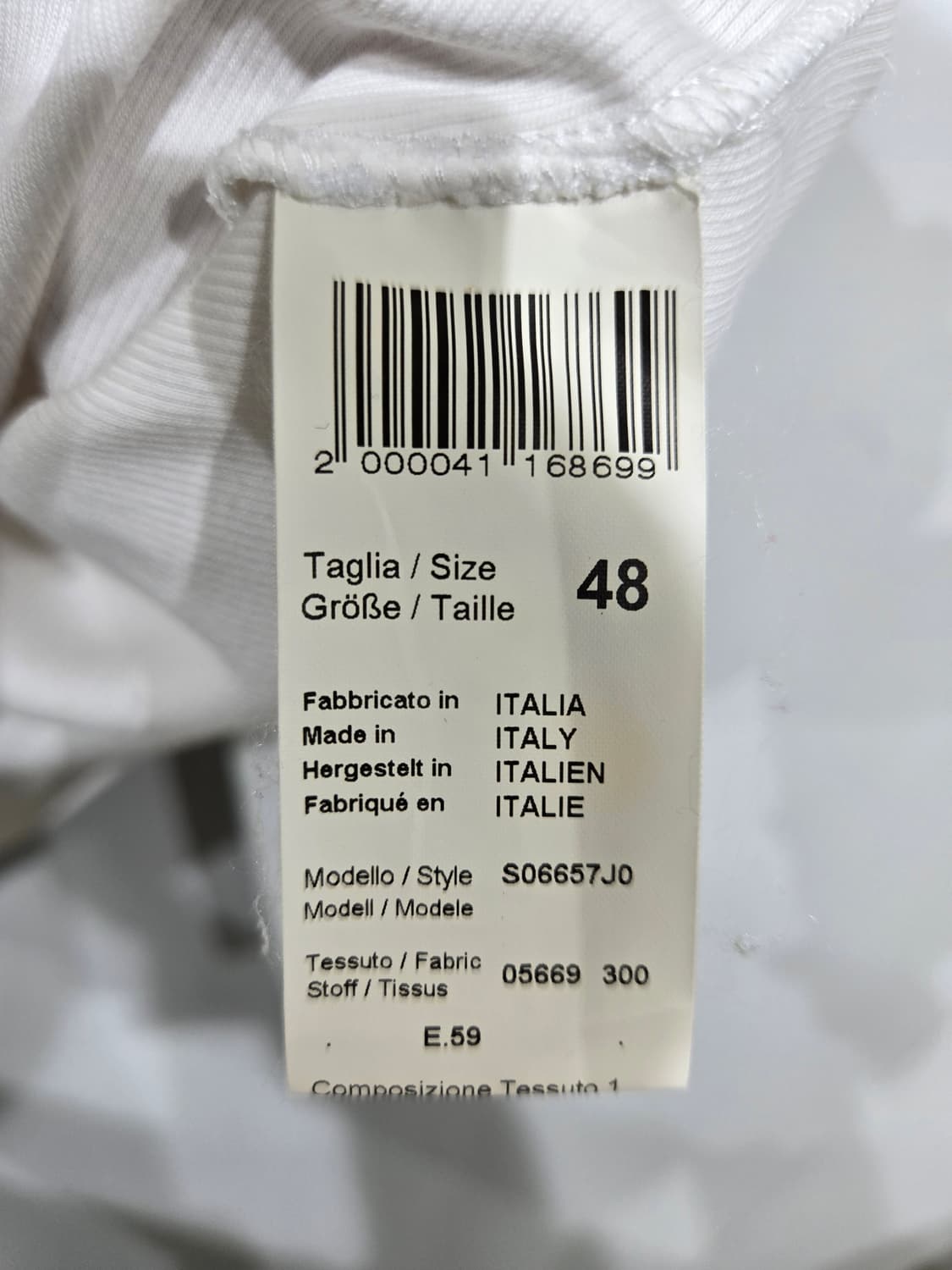 페세리코 화이트 긴팔 티셔츠 라운드넥 상품이미지5